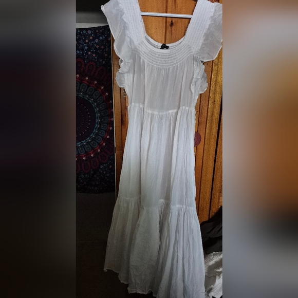 J. Crew White Flutter Sleeve Cover Up Dress Sz.M NWT - Picture 1 of 5